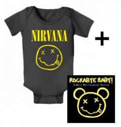 Giftset Nirvana Onesie Baby Smiley & Nirvana Rockabyebaby CD
