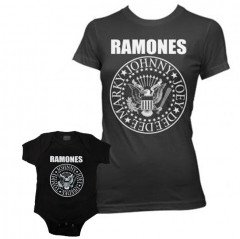 Duo Rockset Ramones Mother's T-shirt & Ramones Onesie Baby