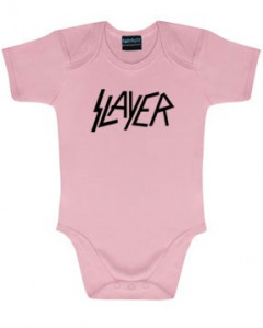 Slayer Onesie Baby Logo Pink  – metal onesies