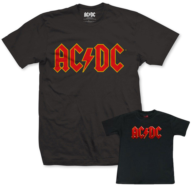Duo Rockset AC/DC Father's T-shirt & Kids/Toddler T-shirt Logo Color