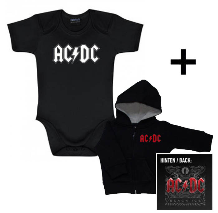 Giftset ACDC Baby Hoody Black Ice & AC/DC Baby Onesie