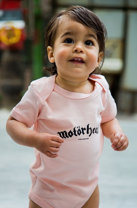 Motörhead Onesie Baby Logo Pink  – metal onesies photoshoot