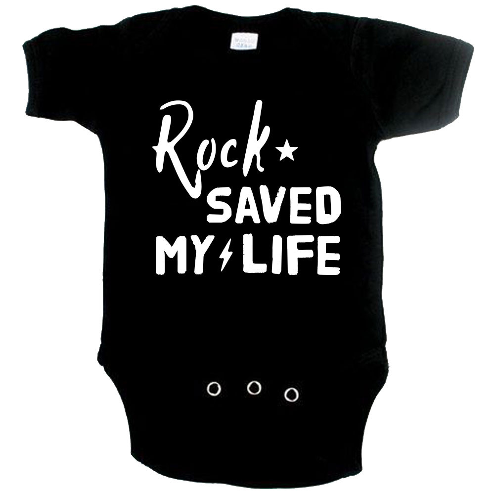 rock baby onesie rock saved my life