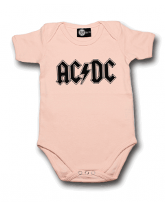 AC/DC Onesie Baby Rocker Logo Pink – metal onesies