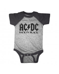 ACDC baby onesie Back in Black two tone