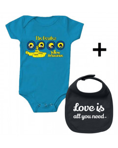 Infant Giftset Beatles Creeper infant/baby Portholes & Love is all you Need Bib