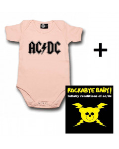 Giftset AC/DC Baby Onesie Logo Pink & AC/DC CD