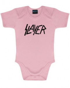 Slayer Onesie Baby Rocker Logo Pink – metal onesies